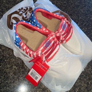 Brand New Women’s Size 11 Hey Dudes - Americana (Wendy Tri Patriotic)
